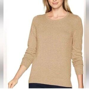 Banana Republic Women's Silk Cashmere Sweater Tan Long Sleeve Lightweight Size L